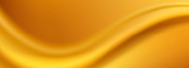 Karamel rengi dalga gradyan arkaplanı. Akan sıvı altın renkli duvar kâğıdı. Soyut sıvı altın kremalı sufle arka planı. Bulanık kremalı yağ dokusu. Vektör sarı saten dalgalı ipek bg