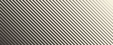 Retro doğrusal yarım ton derecelendirme dokusu. İnce çizgi eğimine doğru iniyor. Paralel tekrarlayan şerit geçiş arkaplanı. Kaplama, yazdırma, kapak tasarımı için çapraz şerit duvar kağıdı