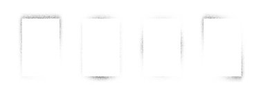 Sprayed noise rectangle frame collection. Black dotted grain border set. Black stipple gradient boarder bundle for text box, banner, poster, template. Vector rough spray stencil graffiti effect frames