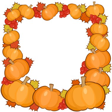 Kabaklar arka plan, tam sonbahar sınır çerçeve