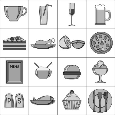 Siyah ve beyaz Mama seti