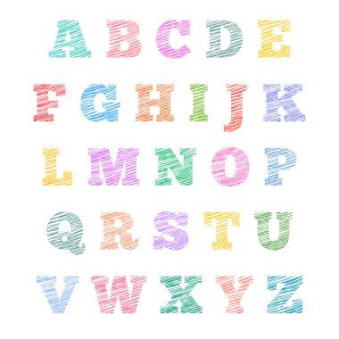 Kabataslak alfabesi, stilize harfler yazı tipi yumurtadan