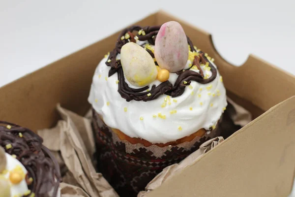 Easter cakes in a craft paper box