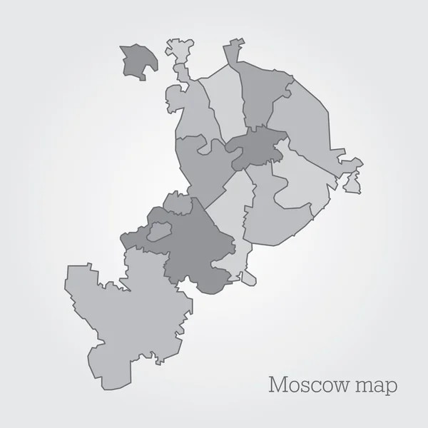 Administrativní slepá mapa Moskva. — Stockový vektor