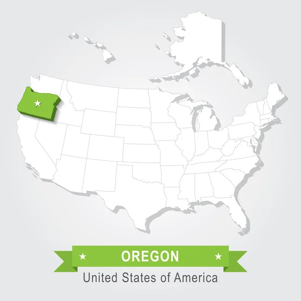 Oregon stát. Administrativní slepá mapa USA. — Stockový vektor