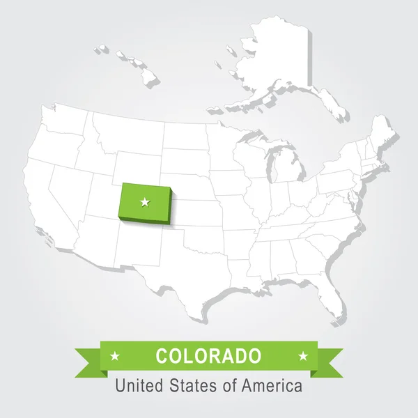 Colorado stát. Administrativní slepá mapa USA. — Stockový vektor