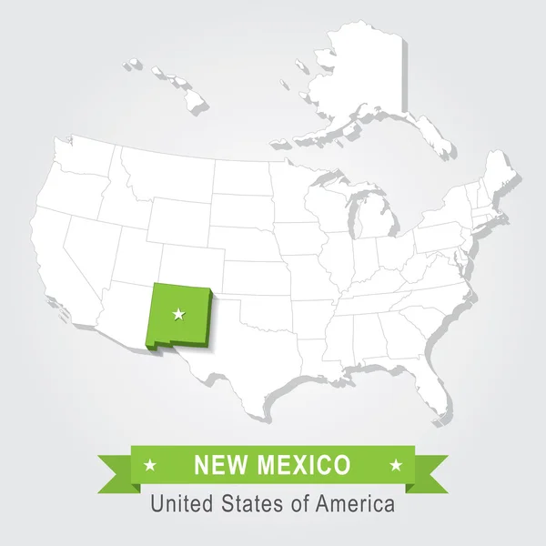 Stát Nové Mexiko. Administrativní slepá mapa USA. — Stockový vektor