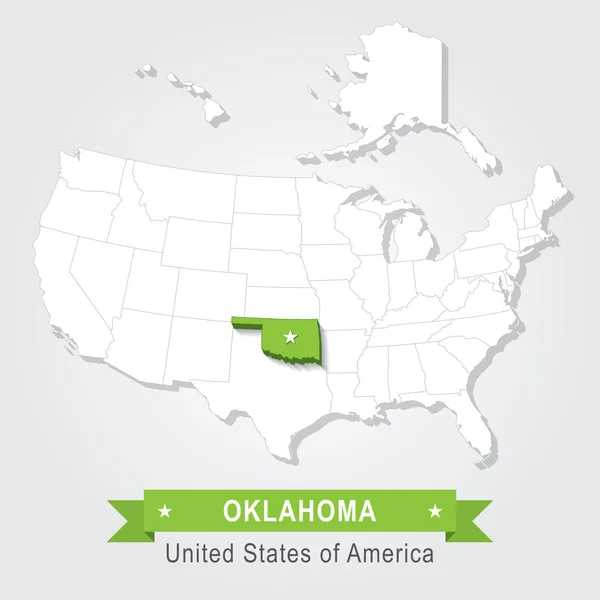 Estado de Oklahoma. Mapa administrativo dos EUA . —  Vetores de Stock