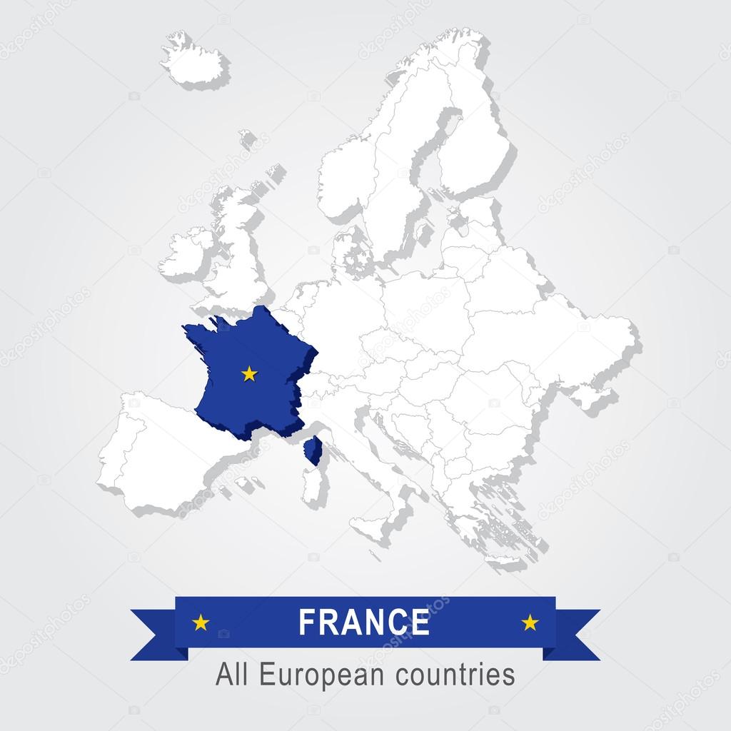 France Carte Administrative De Leurope Image