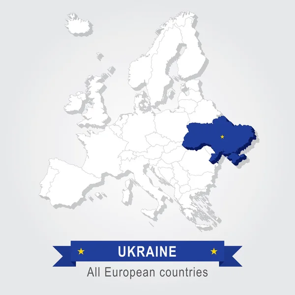 Ukrayna. Avrupa yönetim Haritası.