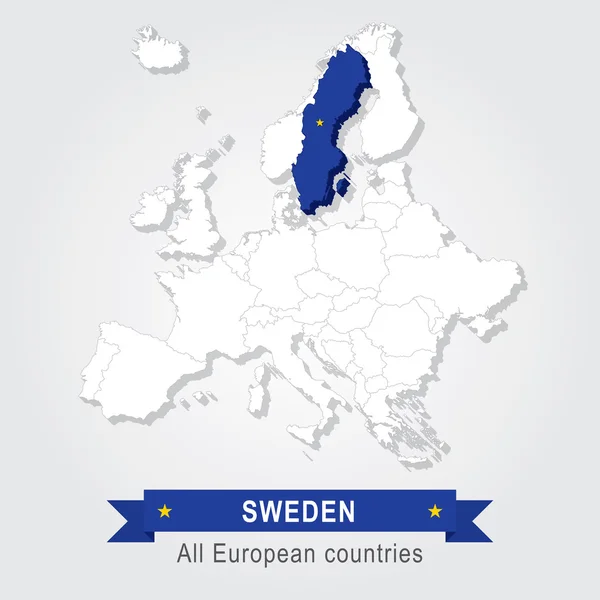 Suède. Europe carte administrative . — Image vectorielle
