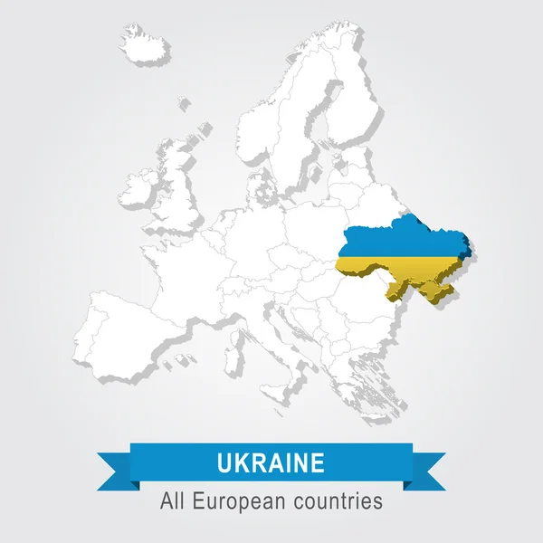 Ucraina. Mappa amministrativa dell'Europa . — Vettoriale Stock