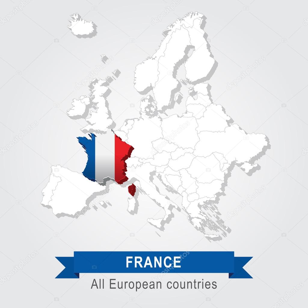 France Europe Administrative Map Stock Vector Snyde