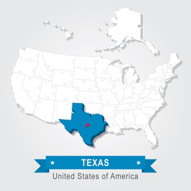 Texas devlet. ABD idari harita.