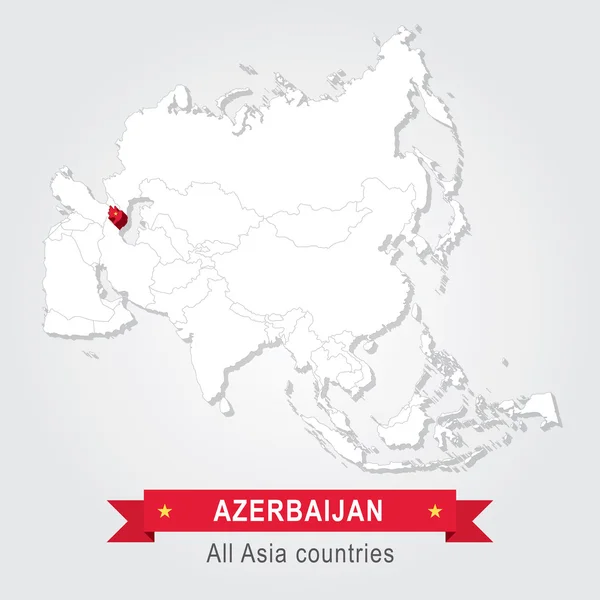 Ázerbájdžán. Všechny země Asie. — Stockový vektor