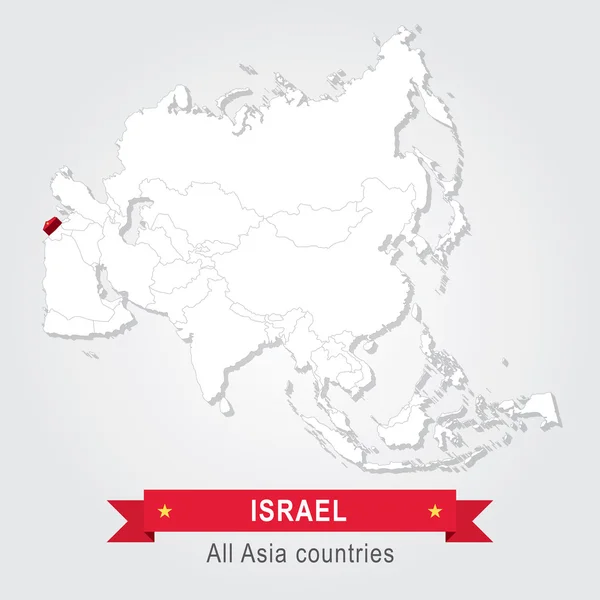 Israel. Todos os países da Ásia . — Vetor de Stock