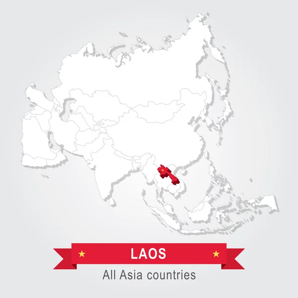 Laos. Všechny země Asie. — Stockový vektor