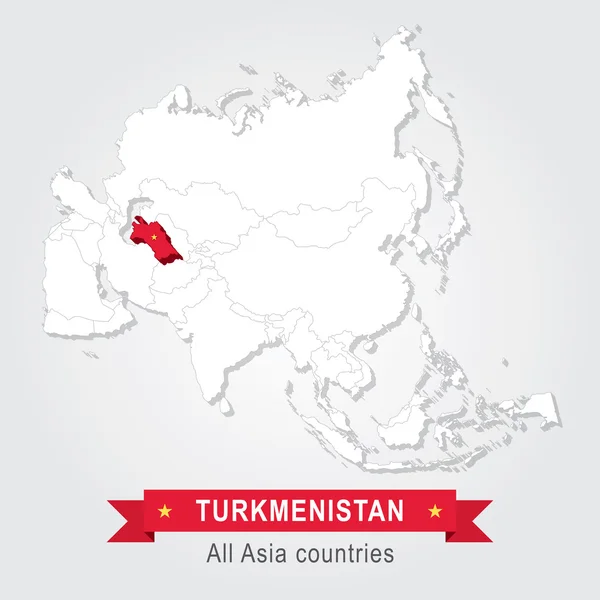 Turkmenistán. Všechny země Asie. — Stockový vektor