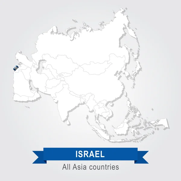 Israel. Todos os países da Ásia. Versão da bandeira . — Vetor de Stock