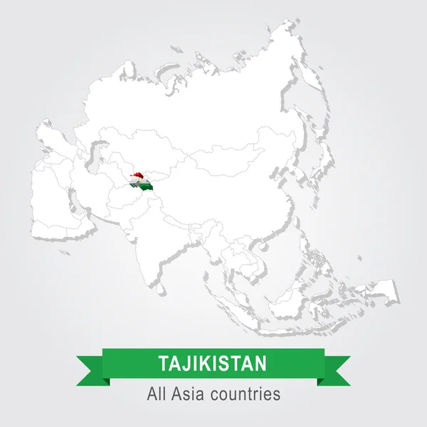 Таджикистан. Все страны Азии. Флаг версии . — стоковый вектор