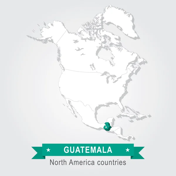 Guatemala. Todos los países de América del Norte . — Vector de stock