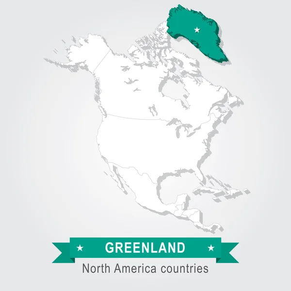 Grónsko. Všechny země Severní Ameriky. — Stockový vektor