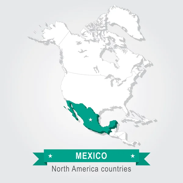 México. Todos los países de América del Norte . — Vector de stock