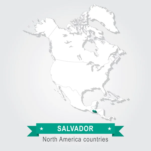 Salvador. Todos los países de América del Norte . — Vector de stock