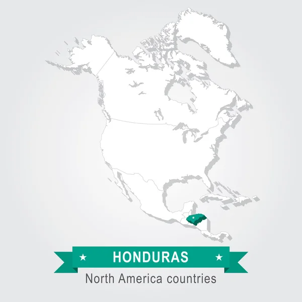 Honduras. Todos los países de América del Norte . — Vector de stock
