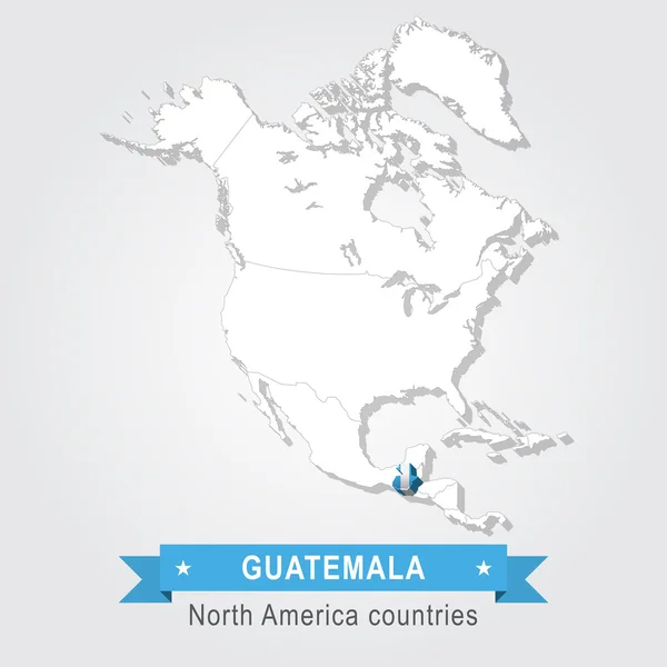 Guatemala. Todos los países de América del Norte. Versión de bandera . — Vector de stock