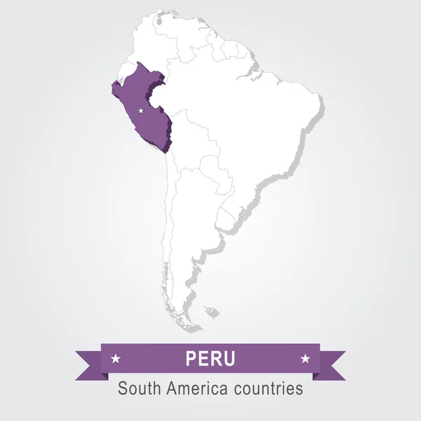 Perú. Todos los países de América del Sur . — Vector de stock