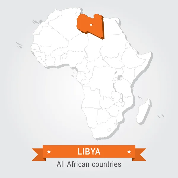 Libya. Afrika'nın bütün ülkeler. — Stok Vektör