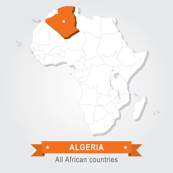 Alžírsko. Africké země. — Stockový vektor