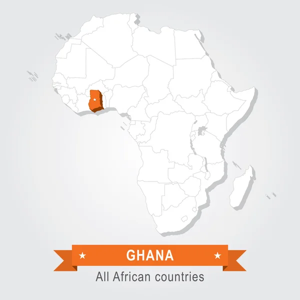 Ghana. Alle landen van Afrika. — Stockvector