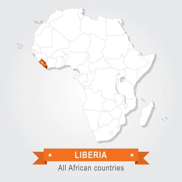 Libérie. Africké země. — Stockový vektor