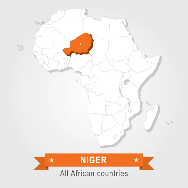 Níger. Todos los países de África . — Vector de stock