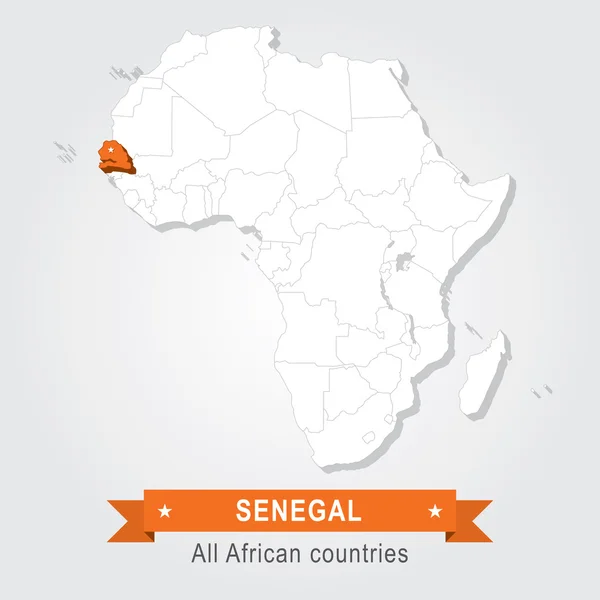 Senegal. Africké země. — Stockový vektor