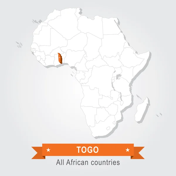 トーゴ。アフリカのすべての国. — ストックベクタ