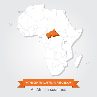 Orta Afrika Cumhuriyeti. Afrika'nın bütün ülkeler.