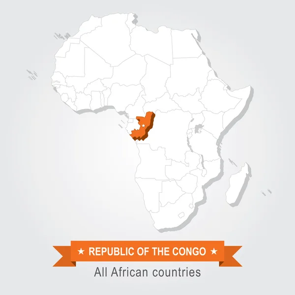 Republika Kongo. Africké země. — Stockový vektor