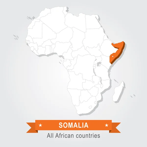 Somálsko. Africké země. — Stockový vektor