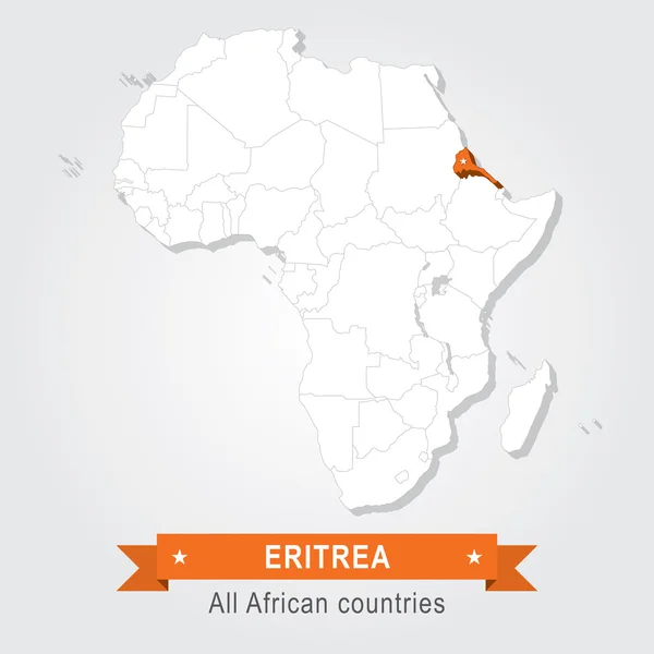 Eritrea. Africké země. — Stockový vektor
