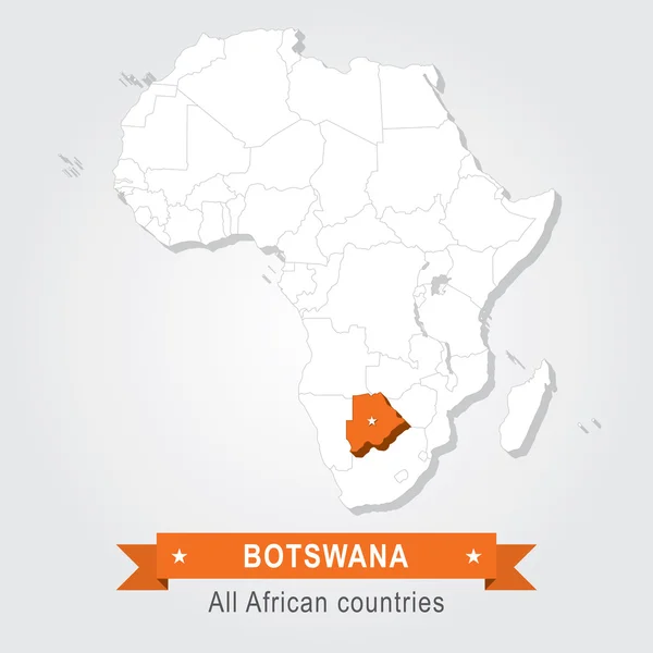 Botsuana. Todos os países de África . —  Vetores de Stock