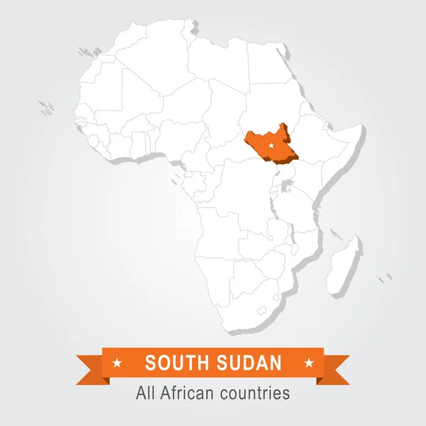 Південний Судан. Всі країни Африки. — стоковий вектор