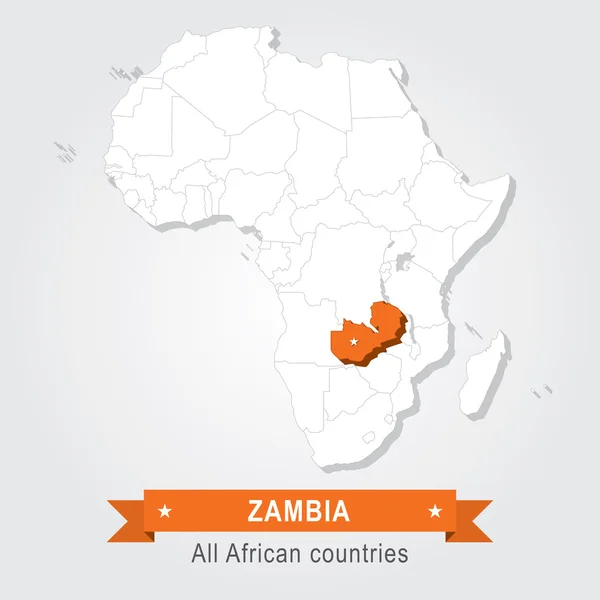 Zâmbia. Todos os países de África . —  Vetores de Stock