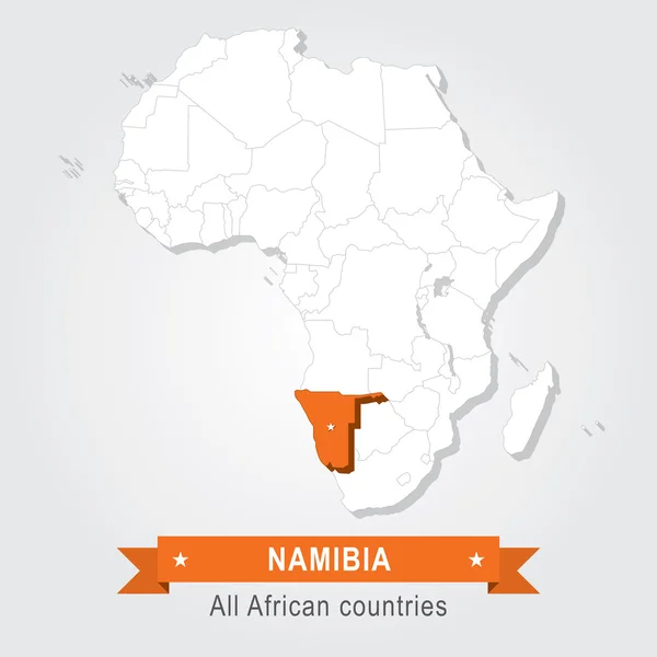 Namibie. Africké země. — Stockový vektor