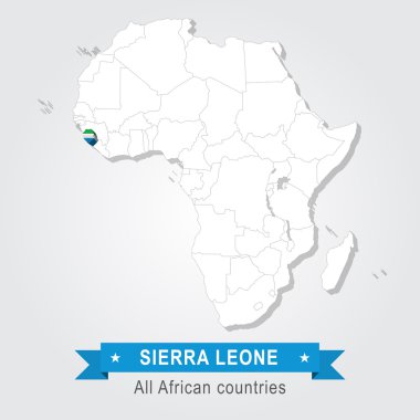Sierra Leone. Afrika'nın bütün ülkeler. Bayrak sürümü.
