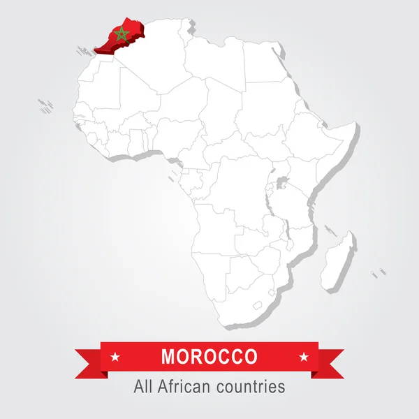 Марокко. Все страны Африки. Флаг версии . — стоковый вектор