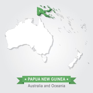 Papua Yeni Gine. Avustralya ve Okyanusya harita.