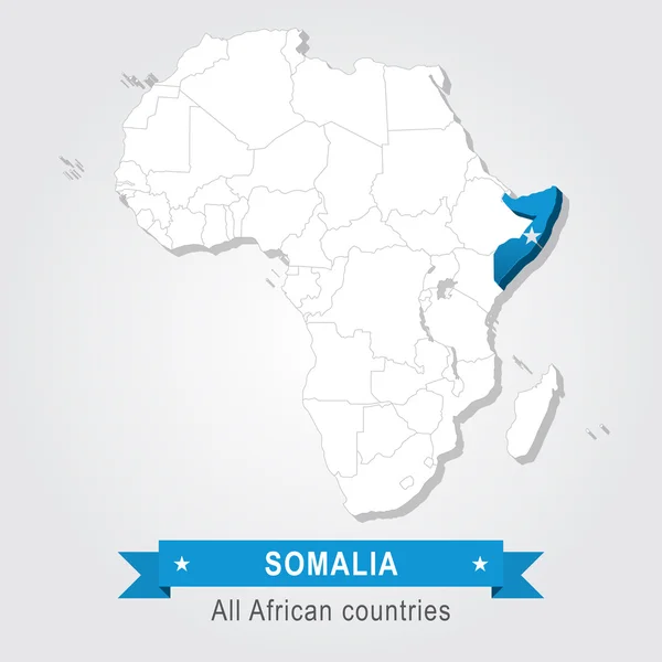 Somali. Afrika'nın bütün ülkeler. Bayrak sürümü. — Stok Vektör